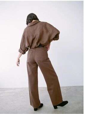 Ozma Mara Wide Leg Brown Jean  Bull Denim SIZE 26